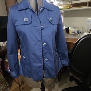 JM Collection Royal Blue Trench Coat